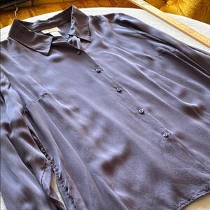 Style & Co. Women's Charcoal Satin Blouse